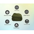 thumbnail image 4 of Zuperia 2 Pack Canvas Tarp 10' x 16' ft, 28 MIL, with Rustproof Grommets, Water Resistant, Heavy Duty Multipurpose Tarpaulin Cover for Canopy Tent, Roof, Camping, Woodpile (Olive Green), 4 of 5