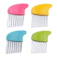 thumbnail image 3 of LC LICTOP Stainless Steel Potato Cutter Blade Wavy Chopper for Vegetable Fruit Salad Four Colors Mixed(Pack of 4), 3 of 5