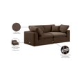 thumbnail image 2 of Meridian Furniture Comfy Brown Velvet 2-Pc. Modular Sofa, 2 of 11