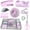 Macaron Purple, variant on Black Office Desk Accessories Supplies Set Drawer Organizer Stapler And Tape Dispenser Staple Remover Staples Paper Clips Scissor Sticky Note