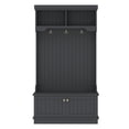 thumbnail image 5 of Small Hall Tree with Storage Shoe Bench, 4-in-1 Entryway Coat Rack with Hooks and Storage Cabinet, Mudroom Organizer Bench for Living Room, Hallway, Black, 5 of 11