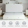 thumbnail image 4 of ZAFLY Queen Size Murphy Bed, Cabinet Bed with USB Charging Station, Convertible Bed with Storage Platform, Cabinet Chest Bed with Large Drawers for Living Room/Bedroom (White), 4 of 8