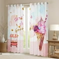 thumbnail image 2 of Feelyou Cartoon Pink Ice Cream Black Out Curtains, Watercolor Curtains Pack of 2 (42x63 Each), Teens Boys Girls Kids Bedroom Curtains, Curtains and Drapes Home Decor, 2 of 6