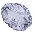 thumbnail image 3 of Mujeres Sleeping Hats Wrap Night atención Del Cabello Soft Bonnet Bufandas Sombrero - Plata Gris plateado, 3 of 3