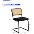 thumbnail image 2 of Dining Chairs Set of 2, Modern Fauex Leather Rattan Side Accent Chairs, Mid Century Upholstered Kitchen Chairs for Dining Rooms Living Rooms Banquets (Black), 2 of 7