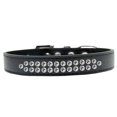 thumbnail image 1 of Two Row Clear Crystal Size 20 Black Dog Collar, 1 of 1
