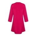 thumbnail image 5 of LISTHA Women's 3/4 Sleeve A-line and Flare Midi Long Dress Hot Pink L, 5 of 6