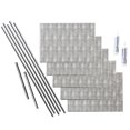 thumbnail image 1 of FASÄDE Hammered Decorative Vinyl Backsplash 15 sq ft Kit in Crosshatch Silver, 1 of 6