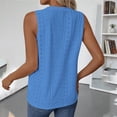 thumbnail image 4 of ZunFeo Womens Tank Top with Eyelet Detail | Loose Fit Sleeveless Knit Blouse, Crew Neck Summer Casual Top in Blue (S-XXL),Size M, 4 of 9