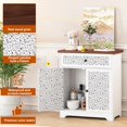 thumbnail image 3 of TOYTEXX Buffet Sideboard Cabinet with Drawer & Patterned Doors for Kitchen or Living Room – White, 3 of 5