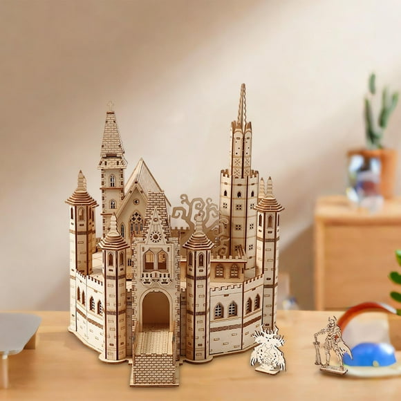 Rompecabezas de castillo de madera 3D Hugo kit de construcción DIY