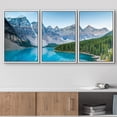 thumbnail image 2 of wall26 Framed Canvas Print Wall Art Set Vibrant Mountain Range Forest Valley Nature Wilderness Photography Realism Decorative Landscape Colorful for Living Room, Bedroom, Office - 24"x36"x3, 2 of 5