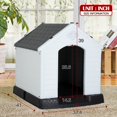 thumbnail image 6 of Large Dog House Plastic Dog Kennel Indoor Outdoor for Large Dogs, 39 inch All Weather Doghouse Puppy Shelter with Air Vents and Elevated Floor Ventilate,Grey, 6 of 6