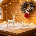 thumbnail image 5 of Cadancy Christmas Reindeer Figurines Set of 2 Tabletop Statues for Festive Display, Elegant Deer Ornaments Home Mantle Shelf Indoor Holiday Decor Winter Seasonal Decoration Gift, 5 of 7