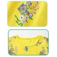 thumbnail image 3 of WIBACKER 2-7T Kids Girls Summer Casual Dresses Cotton Short Sleeve Crew Neck Dress for Toddler - Yellow Flowers, 3 of 8