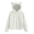 thumbnail image 4 of Nugftut Sweatshirts for Girls Fleece Hooded Sweatshirts Casual Long Sleeve Hoodies with Front Pockets for Daily School Outdoor Wear, 4 of 9