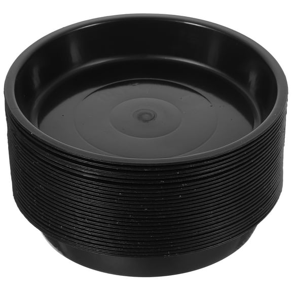 Qumonin 25 Large Indoor Plant Saucers 5" Round Black Tray