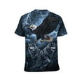 thumbnail image 2 of LAOLIUSN Men's Bald Eagle Wolf Graphic T-Shirt, Lightning 3D Print Short Sleeve Crewneck Tees, 2 of 7