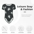 thumbnail image 6 of Uemuo Turtle Pattern Women's One Piece Short Sleeve Swimsuit Rash Guard Surfing Modest Quick-drying Swimsuit Beach Essentials-Medium, 6 of 9