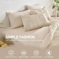 thumbnail image 4 of Beige Tufted Comforter Set King Size 7 Piece Bed in a Bag，Shabby Chic Boho Bedding for Bedroom Comforter，All Season Soft Microfiber Ruffle Comforter Set with Pillow and Sheets, 4 of 8