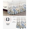 thumbnail image 3 of Blue Floral Spring Wrap Around Bed Skirts for Queen Bed 18" Drop,Bed Skirt with Adjustable Elastic Belt Dust Ruffle Bed Valance for Bedroom Hotel Summer Botanical Flower Vintage Bed Frame Cover, 3 of 7