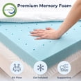 thumbnail image 4 of BDEUS 2 Inch Gel Memory Foam Mattress Topper, With Removable Soft Bamboo Cover,Cool Gel Infused Foam Bed Topper, Pressure Relief , Twin Size, 4 of 11