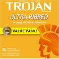 thumbnail image 6 of TROJAN Ultra Ribbed Stimulations Premium Lubricant Latex Condoms 36 ea, 6 of 9