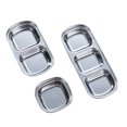 thumbnail image 1 of KAKOWELY 3pcs Stainless Steel Dip Dish Practical Hot Pot Dipping Bowl Dish Sub-Grid Seasoning Dish Saucer Condiment Plate,8.19"X3.19"X1.57", 1 of 5