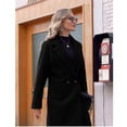 thumbnail image 3 of PUWEI Women's Casual Lapel Collar Wool Coat Single-Breasted Peacoat with Pockets, 3 of 7