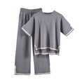 thumbnail image 2 of Leesechin Tanming Sweater Sets Women 2 Piece Lounge Sets Short Sleeve Knit Pullover Tops Wide Leg Pants, 2 of 5