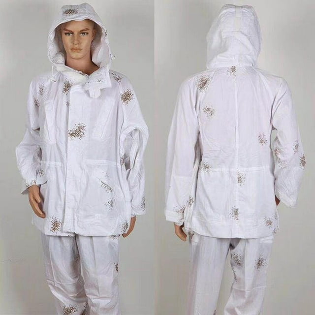 Winter Hunting Suit Clothing Including Jacket with Hood, Pants with Elastic Waist, for Unisex