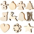 thumbnail image 1 of 100PCS Wooden Ornaments – Mini Wooden Decorations with Hanging Cords, 1 of 8