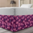 thumbnail image 1 of Floral Bed Skirt, Abstract Poppy Flowers and Blossoming Buds in Pink Shades of Colorful Print, Elastic Bedskirt Dust Ruffle Wrap Around for Bedding Decor, 4 Sizes, Pink Fuchsia Green, by Ambesonne, 1 of 2