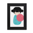 thumbnail image 1 of Blue Kimono Sakura Japan Doll Desktop Photo Frame Picture Display Art Painting Exhibit, 1 of 3