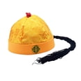 thumbnail image 1 of Sombrero de príncipe heredero, sombrero de emperador Qing, sombrero Oriental chino de satén, sombrero de propietario para fotografía, Fiesta Temática, Amarillo 54cm, 1 of 8