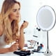 thumbnail image 5 of Espejo de maquillaje giratorio de 360 grados con aumento de 10x, ventosa y luz LED, 5 of 7