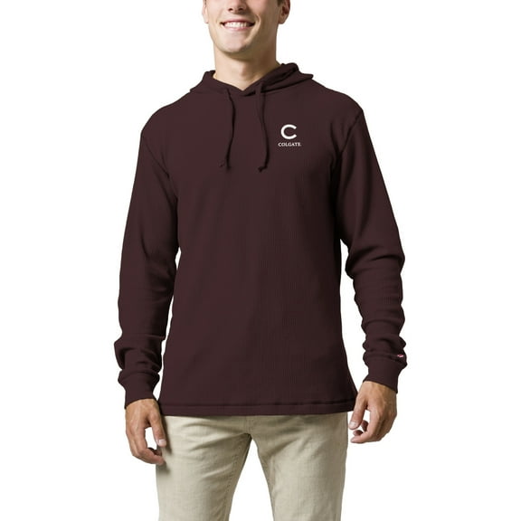 Men's League Collegiate Wear  Maroon Colgate Raiders  Waffle Knit Pullover Hoodie
