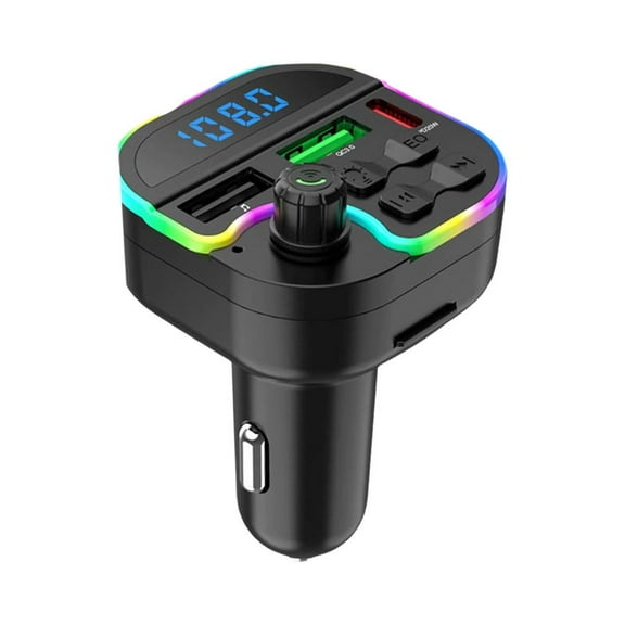 Car Bluetooth 5.0 Transmitter PD Type-C Dual USB 3.1A Chargera3d81212 D-
