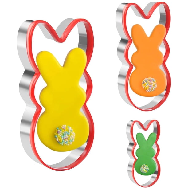 Cortador de galletas de conejito de 3 piezas para hornear forma de conejo de Pascua con galletas de borde de PVC suave/pastel de galletas/galletas para vacaciones esquí esquí Gafas de esquí