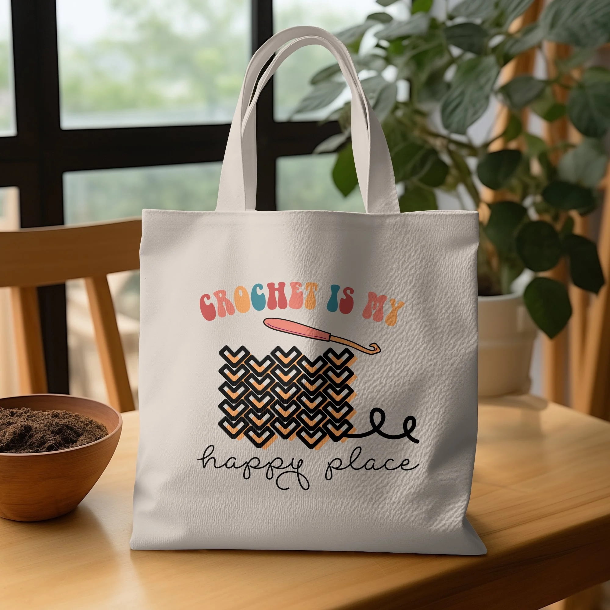Crocheter Gift, Crocheting Yarn Tote Bag, Project Bag, Gift for Crocheter, Hobby Craft Bag