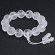 thumbnail image 2 of Pulsera de mantra de seis caracteres con cristales blancos esmerilados y letras bronceadas Pulsera de mantra Daming, 2 of 6