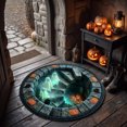 thumbnail image 4 of Purple 80cm Round Quilted 3D Optical Illusion Rug Soft Floor Mat For Halloween Living Room Entryway Household Decor, 4 of 5