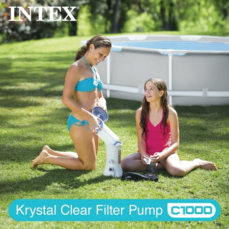 Intex - 1000 GPH Easy Set Above Ground Swimming Pool Filter Pump System + Filters - Multi