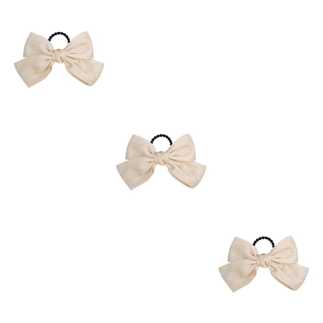 Bandeau Grand pour Cheveux, Pince à Ressort, Nœud Réglable, Multicolore, Sans Accroc, Porte-Queue, Épingles à Cheveux, Chouchous pour Filles, Beige, 3Ensemble