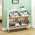 thumbnail image 2 of EDTara Freestanding Narrow Shoe Storage Cabinet with 4 Flip Drawers, Slim Entryway Shoe Rack for Small Entrances, 2 of 7
