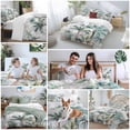 thumbnail image 5 of 3 Piece Summer Palm Trees Duvet Cover Set Full Size, Microfiber Comforter/Quilt Cover with Corner Ties and 2 Pillowcases, Botanical Tropical Leaves All Season Soft Bedding with Zipper Closure, 5 of 8