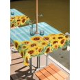 thumbnail image 2 of Outdoor Tablecloths with Umbrella Hole & Zipper, Sunflower 54x54 Inch Square Tablecloths, Yellow Summer Botanical Blue Striped Farmhouse Waterproof Table Cloth, Patio/Pool/Picnic Table Covers, 2 of 8