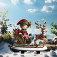 thumbnail image 4 of Xihbxyly Adorno de Jardín de Muñeco de Nieve, Diseño Navideño de Papá Noel y Elfos, Decoración Festiva para Exteriores, Resina Resistente a La Intemperie, Fácil Instalación, para Jardín, Césped y Pat, 4 of 6