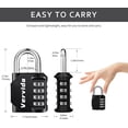 thumbnail image 4 of Combination Lock Resettable 2 Pack 4 Digit Outdoor Waterproof Combo Padlock for School Gym Locker, Sports Locker, Fence, Toolbox, Gate, Hasp Storage (Black), 4 of 5