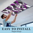 thumbnail image 5 of 2 Pack Purple Wave Line Fluorescent Light Covers for Ceiling Lights Modern Black Gray White Striped Gradient Magnetic Ceiling Light Covers Overhead Light Filters for Office Classroom Home, 5 of 9